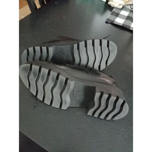 Zara shoes shiny black patent leather heavy thick sole women's size 7.5 (38) - Picture 7 of 9